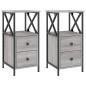 vidaXL Nachttische 2 Stk. Grau Sonoma 34x35,5x70 cm Holzwerkstoff vidaXL Nachttische 2 Stk. Grau Sonoma 34x35,5x70 cm Holzwerkstoff