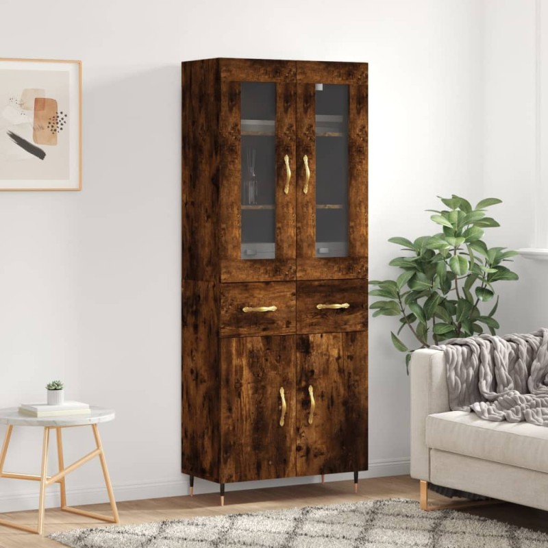Highboard Räuchereiche 69,5x34x180 cm Holzwerkstoff Highboard Räuchereiche 69,5x34x180 cm Holzwerkstoff