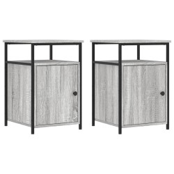 vidaXL Nachttische 2 Stk. Grau Sonoma 40x42x60 cm Holzwerkstoff