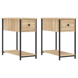 vidaXL Nachttische 2 Stk. Sonoma-Eiche 30x60x60 cm Holzwerkstoff