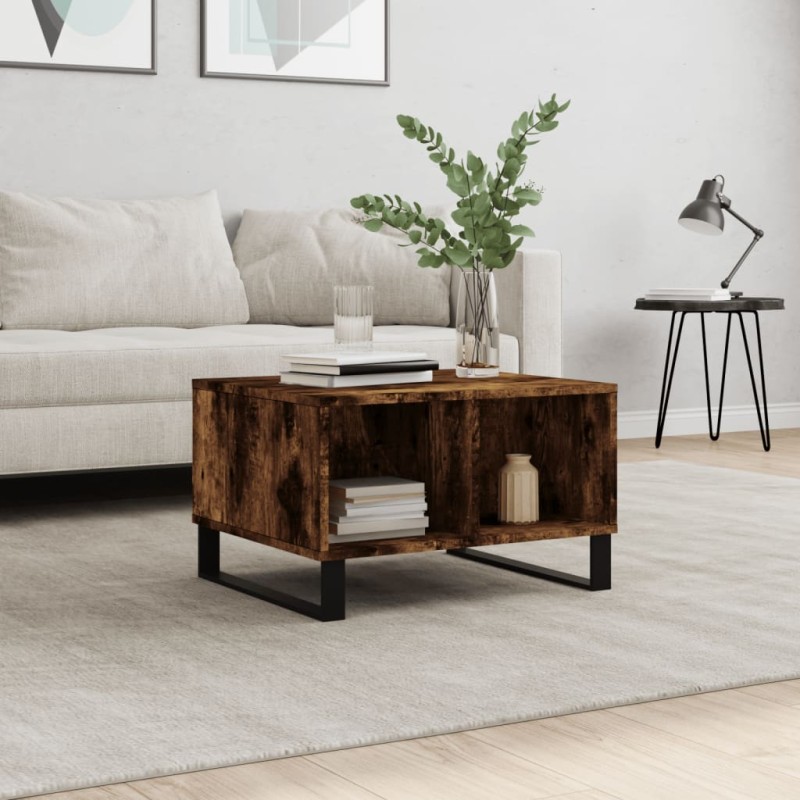 vidaXL Couchtisch Räuchereiche 60x50x36,5 cm Holzwerkstoff vidaXL Couchtisch Räuchereiche 60x50x36,5 cm Holzwerkstoff