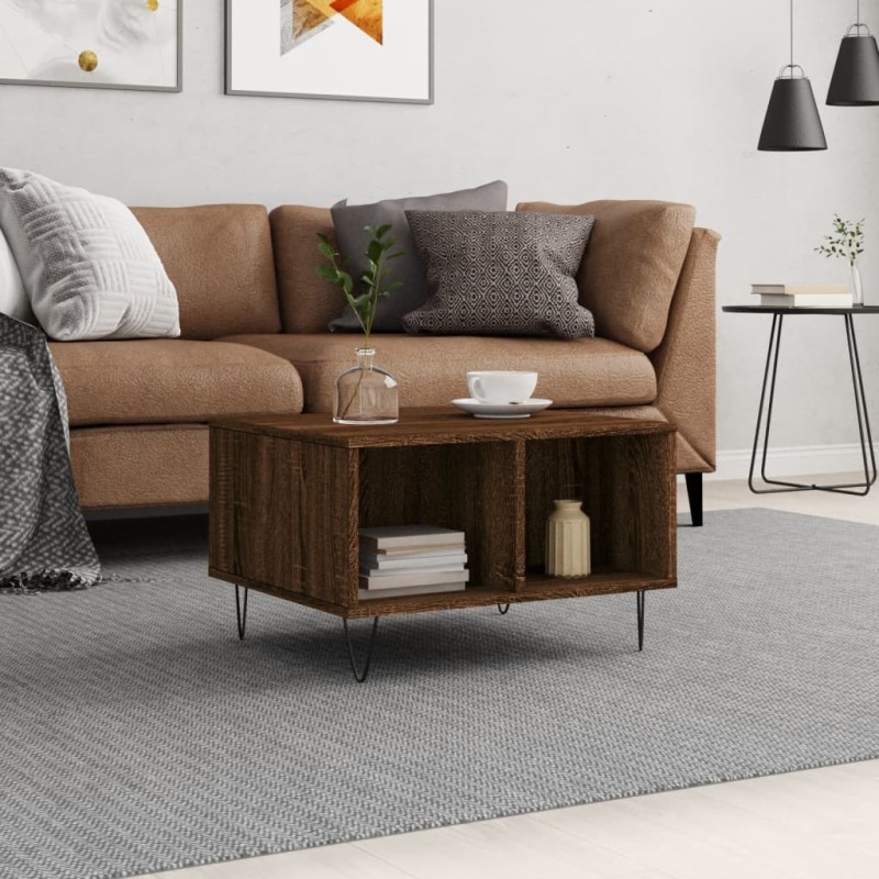 vidaXL Couchtisch Braun Eichen-Optik 60x50x36,5 cm Holzwerkstoff vidaXL Couchtisch Braun Eichen-Optik 60x50x36,5 cm Holzwerkstoff
