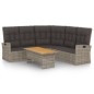2-tlg. Garten-Lounge-Set mit Kissen Grau Poly Rattan 2-tlg. Garten-Lounge-Set mit Kissen Grau Poly Rattan