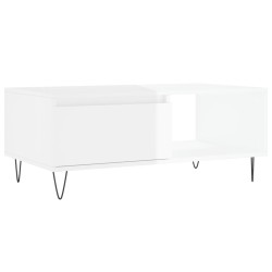 vidaXL Couchtisch Hochglanz-Weiß 90x50x36,5 cm Holzwerkstoff