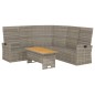 2-tlg. Garten-Lounge-Set mit Kissen Grau Poly Rattan 2-tlg. Garten-Lounge-Set mit Kissen Grau Poly Rattan