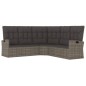 2-tlg. Garten-Lounge-Set mit Kissen Grau Poly Rattan 2-tlg. Garten-Lounge-Set mit Kissen Grau Poly Rattan
