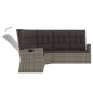 2-tlg. Garten-Lounge-Set mit Kissen Grau Poly Rattan 2-tlg. Garten-Lounge-Set mit Kissen Grau Poly Rattan