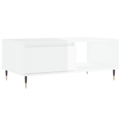 vidaXL Couchtisch Hochglanz-Weiß 90x50x36,5 cm Holzwerkstoff