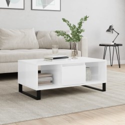 vidaXL Couchtisch Hochglanz-Weiß 90x50x36,5 cm Holzwerkstoff