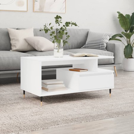 vidaXL Couchtisch Weiß 90x49x45 cm Holzwerkstoff