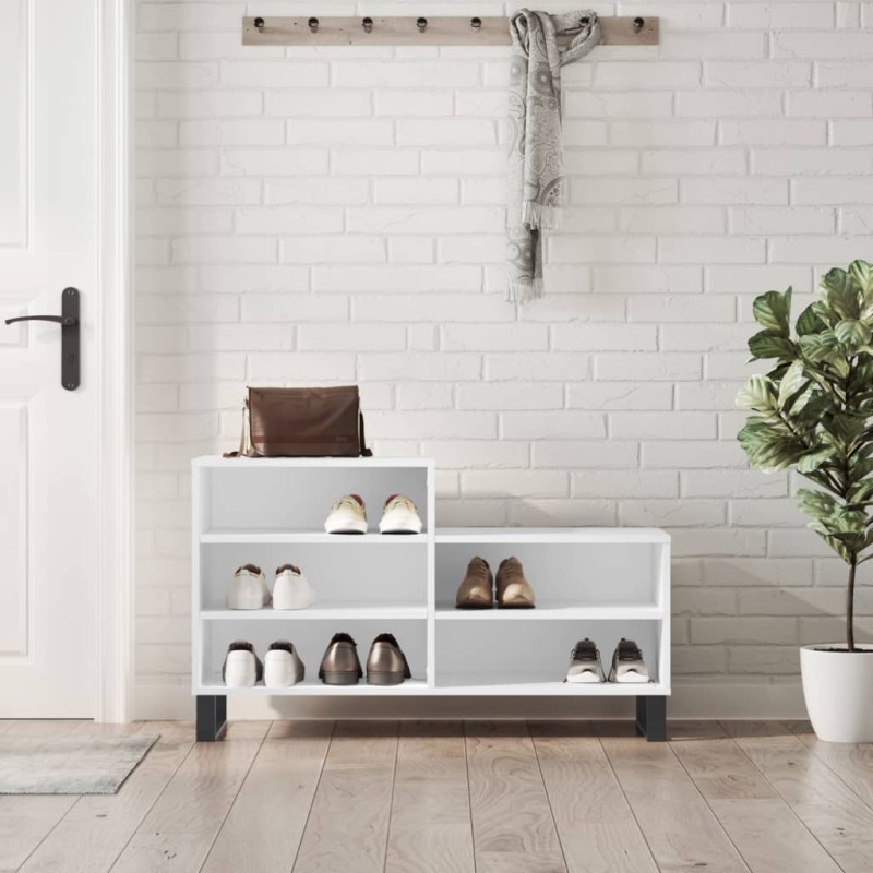 vidaXL Schuhregal Weiß 102x36x60 cm Holzwerkstoff vidaXL Schuhregal Weiß 102x36x60 cm Holzwerkstoff