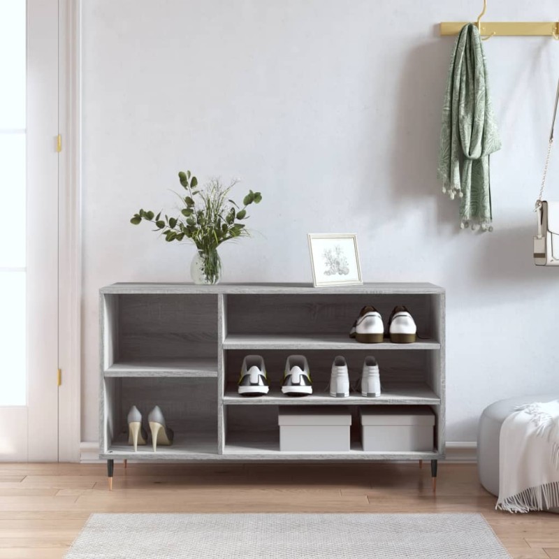 vidaXL Schuhregal Grau Sonoma 102x36x60 cm Holzwerkstoff vidaXL Schuhregal Grau Sonoma 102x36x60 cm Holzwerkstoff