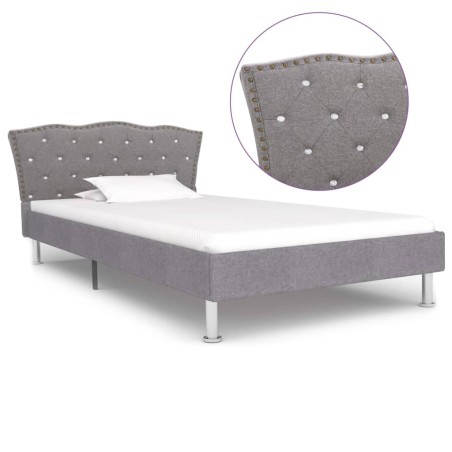 vidaXL Bettgestell Hellgrau Stoff 90×200 cm