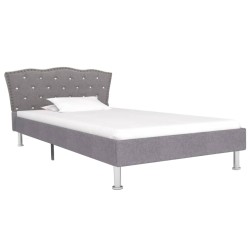 vidaXL Bettgestell Hellgrau Stoff 90×200 cm