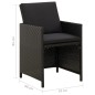 vidaXL Gartenstühle mit Kissen 2 Stk. Poly Rattan Schwarz vidaXL Gartenstühle mit Kissen 2 Stk. Poly Rattan Schwarz