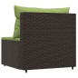vidaXL Garten-Mittelsofa mit Kissen Braun Poly Rattan vidaXL Garten-Mittelsofa mit Kissen Braun Poly Rattan