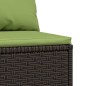 vidaXL Garten-Mittelsofa mit Kissen Braun Poly Rattan vidaXL Garten-Mittelsofa mit Kissen Braun Poly Rattan