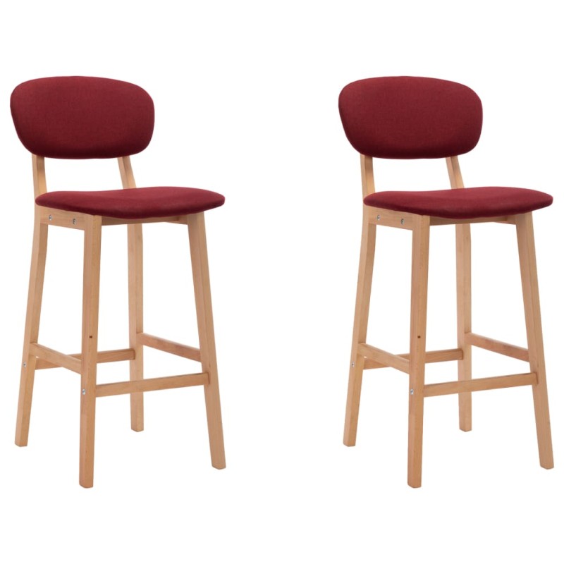vidaXL Barhocker 2 Stk. Weinrot Stoff vidaXL Barhocker 2 Stk. Weinrot Stoff