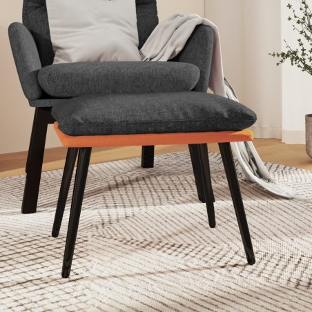 vidaXL Fußhocker Dunkelgrau/Orange 45x29,5x35 cm Stoff und Kunstleder
