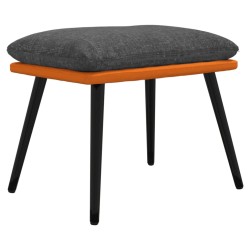 vidaXL Fußhocker Dunkelgrau/Orange 45x29,5x35 cm Stoff und Kunstleder