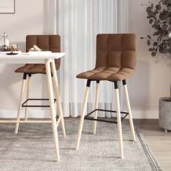 vidaXL Barhocker 2 Stk. Braun Stoff
