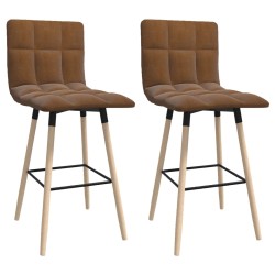 vidaXL Barhocker 2 Stk. Braun Stoff