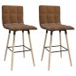 vidaXL Barhocker 2 Stk. Braun Stoff vidaXL Barhocker 2 Stk. Braun Stoff