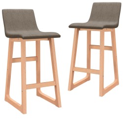 vidaXL Barhocker 2 Stk. Taupe Stoff