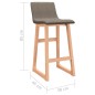 vidaXL Barhocker 2 Stk. Taupe Stoff