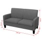 vidaXL 2-Sitzersofa 135 x 65 x76 cm Dunkelgrau vidaXL 2-Sitzersofa 135 x 65 x76 cm Dunkelgrau