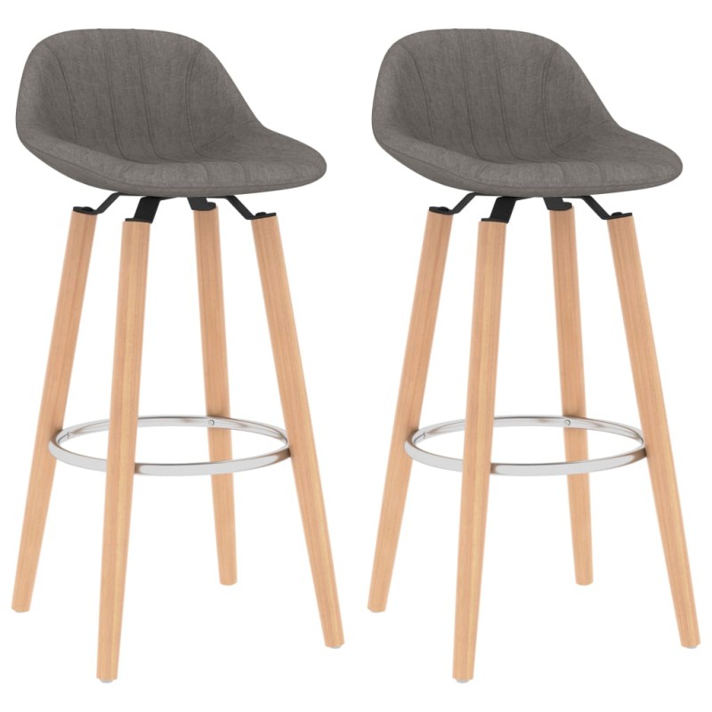 vidaXL Barhocker 2 Stk. Hellgrau Stoff vidaXL Barhocker 2 Stk. Hellgrau Stoff