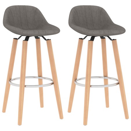 vidaXL Barhocker 2 Stk. Hellgrau Stoff
