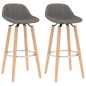 vidaXL Barhocker 2 Stk. Hellgrau Stoff vidaXL Barhocker 2 Stk. Hellgrau Stoff