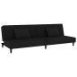 vidaXL Schlafsofa 2-Sitzer mit 2 Kissen Schwarz Samt vidaXL Schlafsofa 2-Sitzer mit 2 Kissen Schwarz Samt