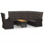 3-tlg. Garten-Lounge-Set mit Kissen Schwarz Poly Rattan 3-tlg. Garten-Lounge-Set mit Kissen Schwarz Poly Rattan