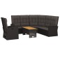 3-tlg. Garten-Lounge-Set mit Kissen Schwarz Poly Rattan 3-tlg. Garten-Lounge-Set mit Kissen Schwarz Poly Rattan