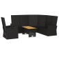 3-tlg. Garten-Lounge-Set mit Kissen Schwarz Poly Rattan 3-tlg. Garten-Lounge-Set mit Kissen Schwarz Poly Rattan