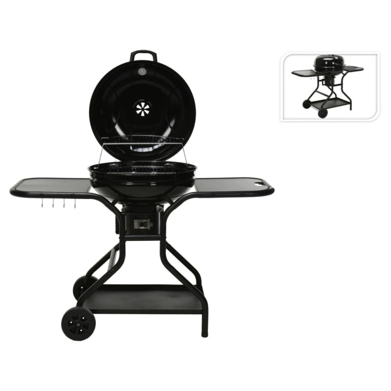 ProGarden Grill mit Rädern und Beistelltisch Schwarz ProGarden Grill mit Rädern und Beistelltisch Schwarz