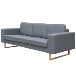vidaXL 3-Sitzer Sofa Stoff Hellgrau