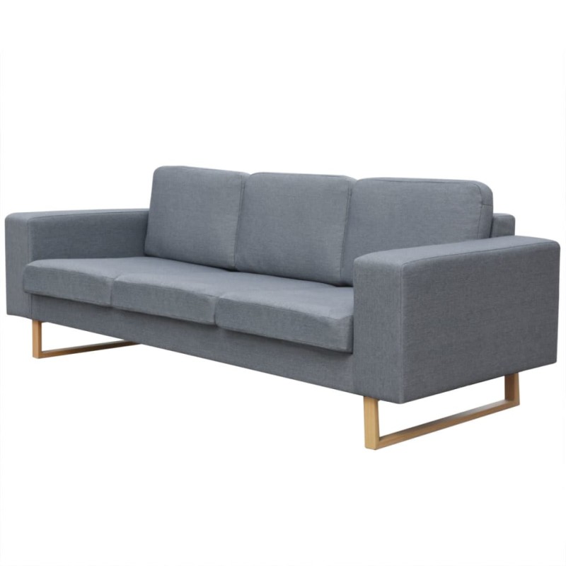 vidaXL 3-Sitzer Sofa Stoff Hellgrau vidaXL 3-Sitzer Sofa Stoff Hellgrau