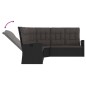 3-tlg. Garten-Lounge-Set mit Kissen Schwarz Poly Rattan 3-tlg. Garten-Lounge-Set mit Kissen Schwarz Poly Rattan