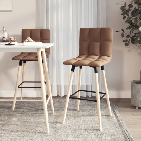 vidaXL Barhocker 2 Stk. Taupe Stoff