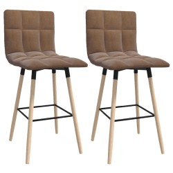 vidaXL Barhocker 2 Stk. Taupe Stoff