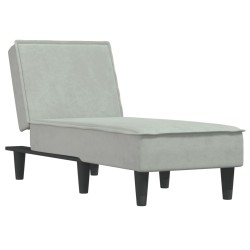 vidaXL Chaiselongue Hellgrau Samt