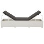 vidaXL Sonnenliege mit Auflage Poly Rattan Weiß vidaXL Sonnenliege mit Auflage Poly Rattan Weiß