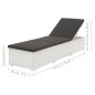 vidaXL Sonnenliege mit Auflage Poly Rattan Weiß vidaXL Sonnenliege mit Auflage Poly Rattan Weiß
