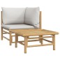 vidaXL 2-tlg. Garten-Lounge-Set Hellgraue Kissen Bambus vidaXL 2-tlg. Garten-Lounge-Set Hellgraue Kissen Bambus