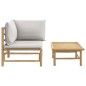 vidaXL 2-tlg. Garten-Lounge-Set Hellgraue Kissen Bambus vidaXL 2-tlg. Garten-Lounge-Set Hellgraue Kissen Bambus