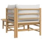 vidaXL 2-tlg. Garten-Lounge-Set Hellgraue Kissen Bambus vidaXL 2-tlg. Garten-Lounge-Set Hellgraue Kissen Bambus