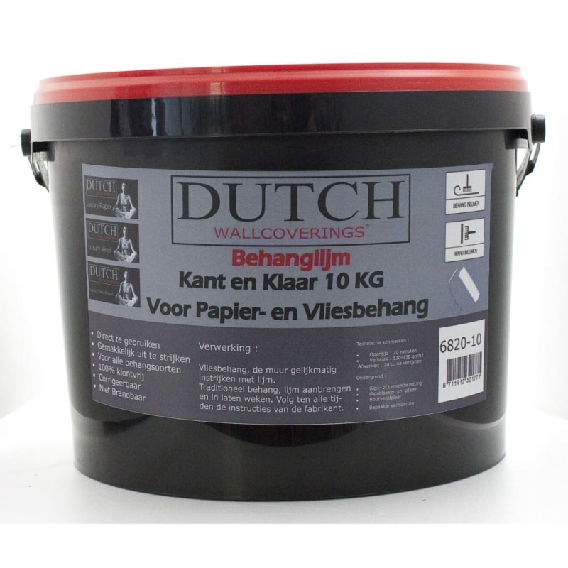 DUTCH WALLCOVERINGS Tapetenkleber Gebrauchsfertig 10 kg DUTCH WALLCOVERINGS Tapetenkleber Gebrauchsfertig 10 kg